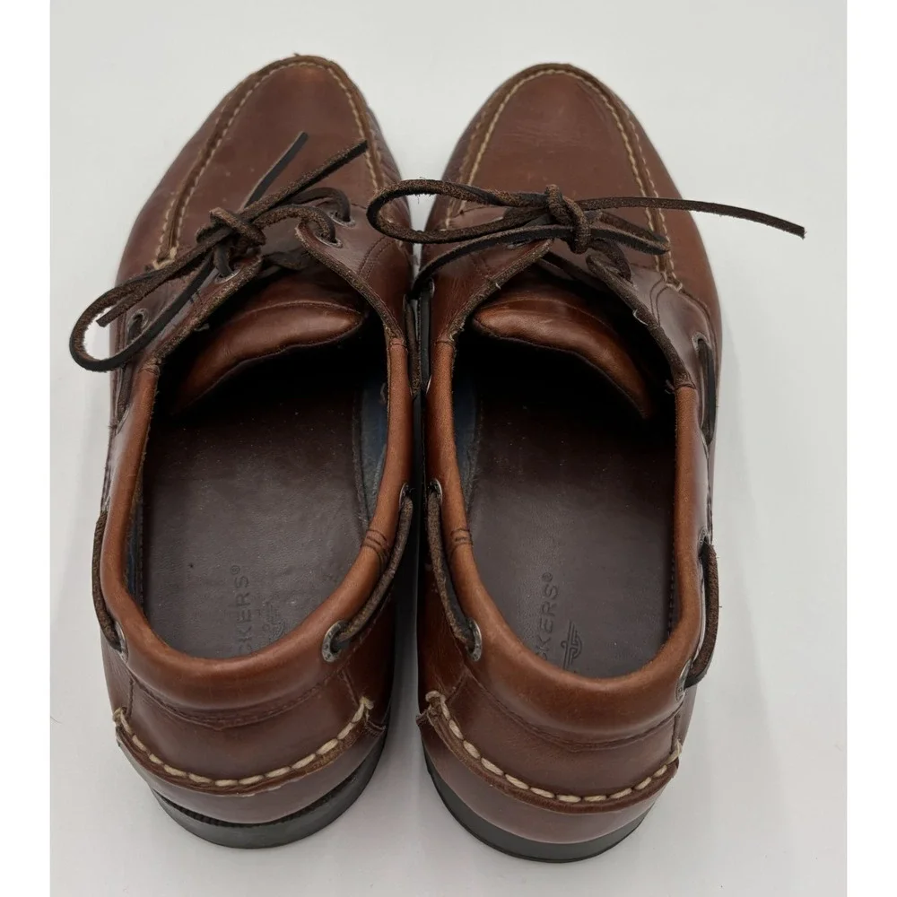 DOCKERS‎ Boat Shoe Leather Handsewn Rust Brown Men's Size 12M 090-1499
